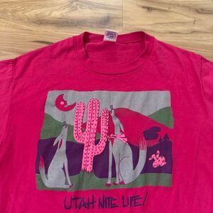 Vintage 90s Jerzees Utah Nite Life nature single stitch tee size XL